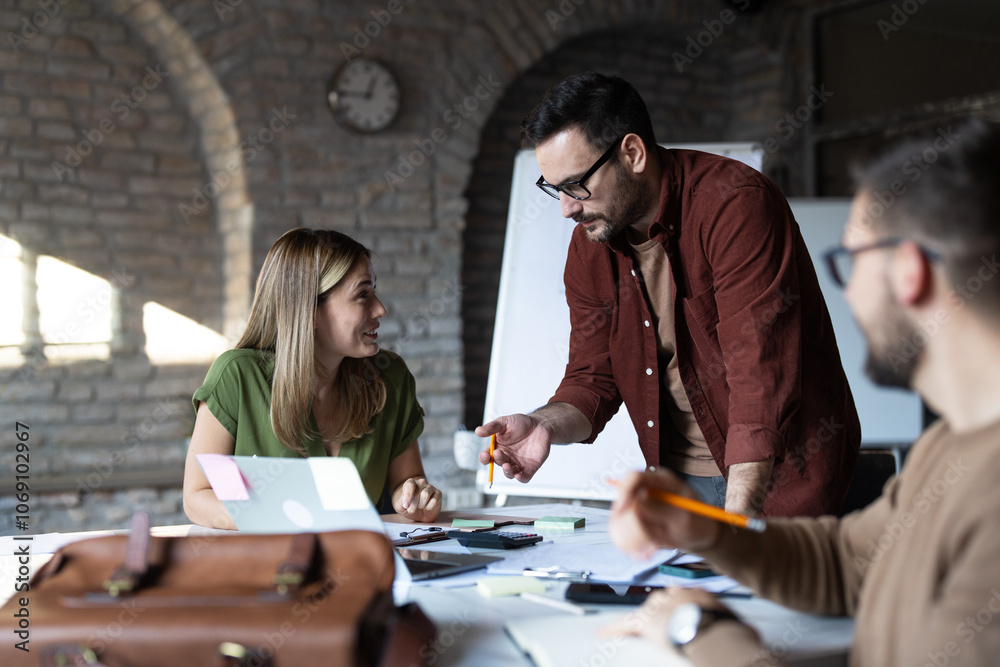Business people working in startup office Business people working in startup office