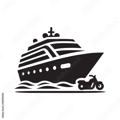 Stylish Cruiser Silhouette Vectors – Perfect for Boat and Yacht Designs