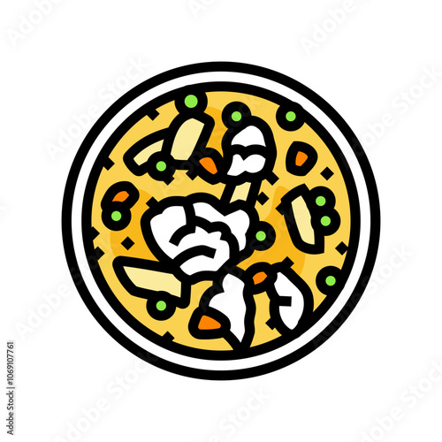 soup fish color icon vector. soup fish sign. isolated symbol illustration