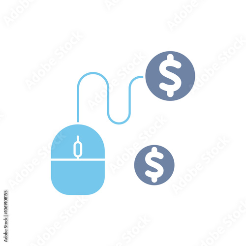 pay per click concept line icon. Simple element illustration. pay per click concept outline symbol design.