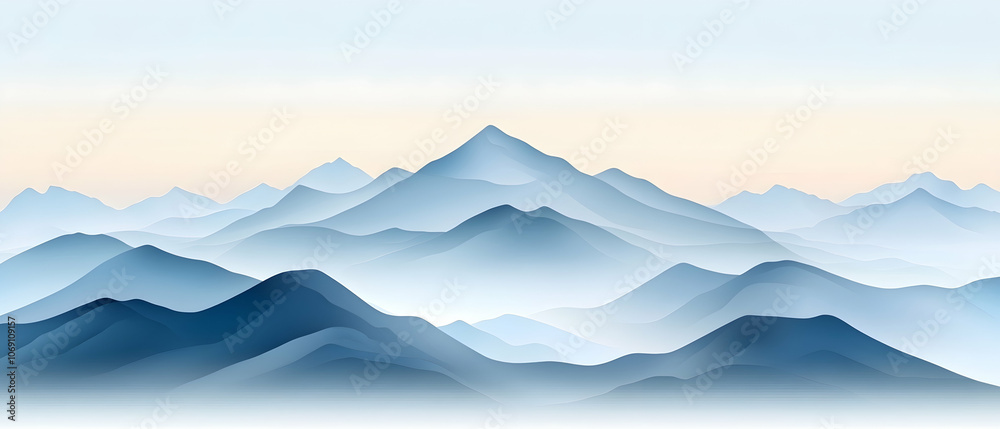 Blue Mountains with Fog and a Clear Sky. Blue Mountains with Fog and a Clear Sky.