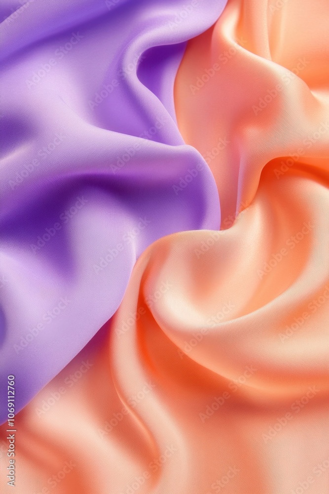 Vibrant fabric textures in shades of purple and orange Vibrant fabric textures in shades of purple and orange