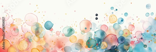 Vibrant abstract watercolor bubbles on light background