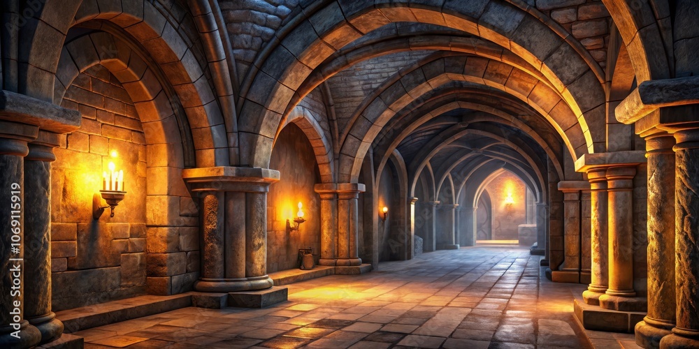 The Mystical Glow of a Stone Archway, 3D Render, Ancient Architecture, Candlelight, Stone, Arch, Fantasy The Mystical Glow of a Stone Archway, 3D Render, Ancient Architecture, Candlelight, Stone, Arch, Fantasy