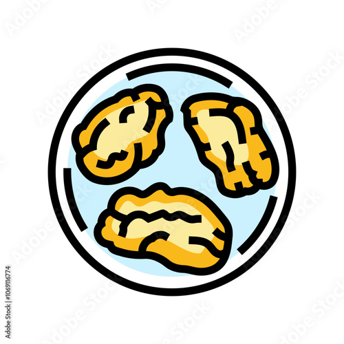 tempura fish color icon vector. tempura fish sign. isolated symbol illustration