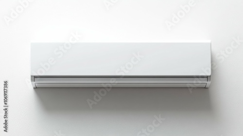 Baseboard heater on a white background, top view, sharp details