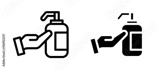 Hand wash icon symbol collection on white background.