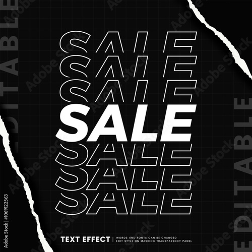Editable trendy stack sale text effect. Stylish typography perfect for heading and title of poster, banner, web and social media design.
