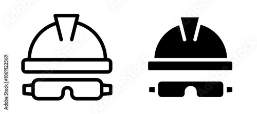 Safety helmet icon symbol collection on white background. photo