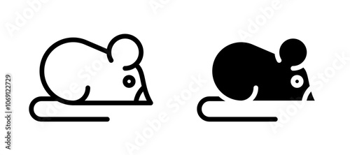 Rat icon symbol collection on white background. photo