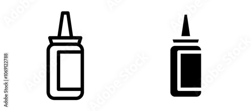 Glue bottle icon symbol collection on white background.