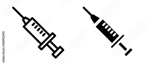 Needle icon symbol collection on white background.