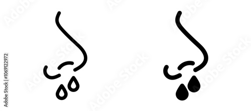 Stuffy nose icon symbol collection on white background.