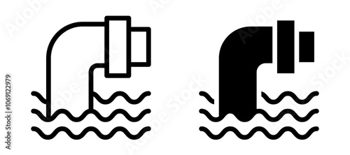 Waste water icon symbol collection on white background.