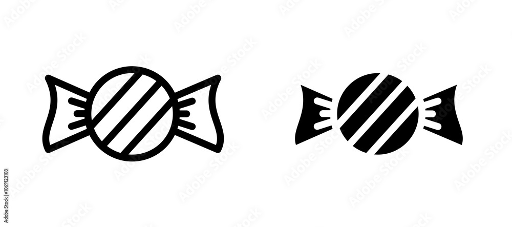 Candy icon symbol collection on white background. Candy icon symbol collection on white background.