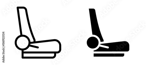 Car seat icon symbol collection on white background.