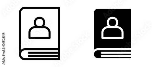 Biography icon symbol collection on white background.