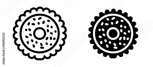 Biscuit icon symbol collection on white background.