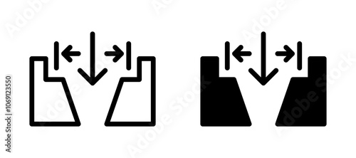 Gap icon symbol collection on white background.