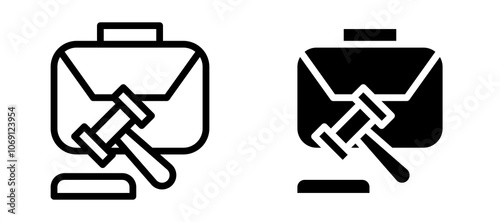 Employment law icon symbol collection on white background.