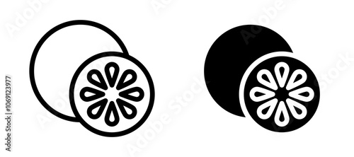 Grapefruit icon symbol collection on white background.