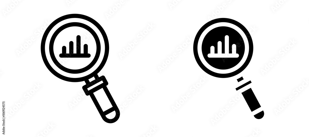 Analysis icon symbol collection on white background. Analysis icon symbol collection on white background.