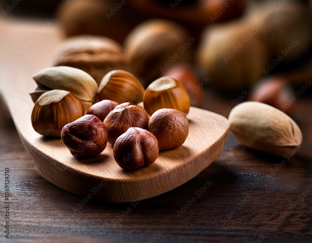 Walnuts on a Round Wooden Tray Walnuts on a Round Wooden Tray