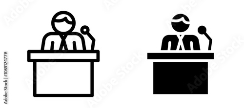 Politician speaker  icon symbol collection on white background.