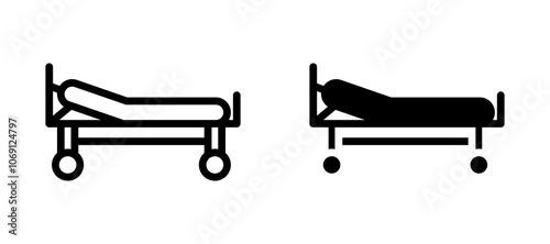 Stretcher icon symbol collection on white background.