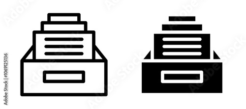 Archive icon symbol collection on white background.