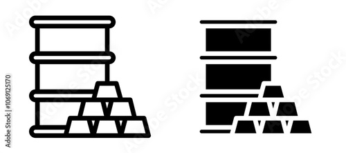 Commodity icon symbol collection on white background.