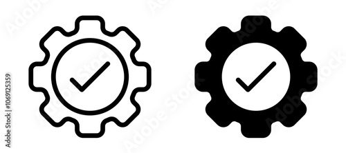 Execution icon symbol collection on white background.