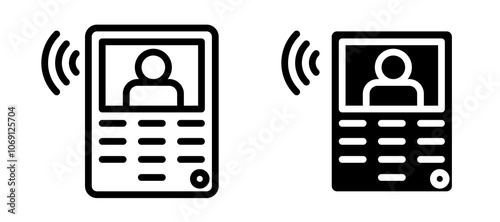 Intercom icon symbol collection on white background.