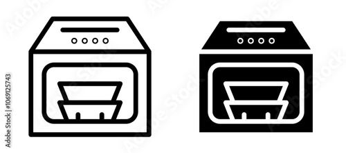 Money counting machine icon symbol collection on white background.