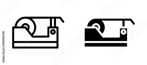 Tape dispenser icon symbol collection on white background.