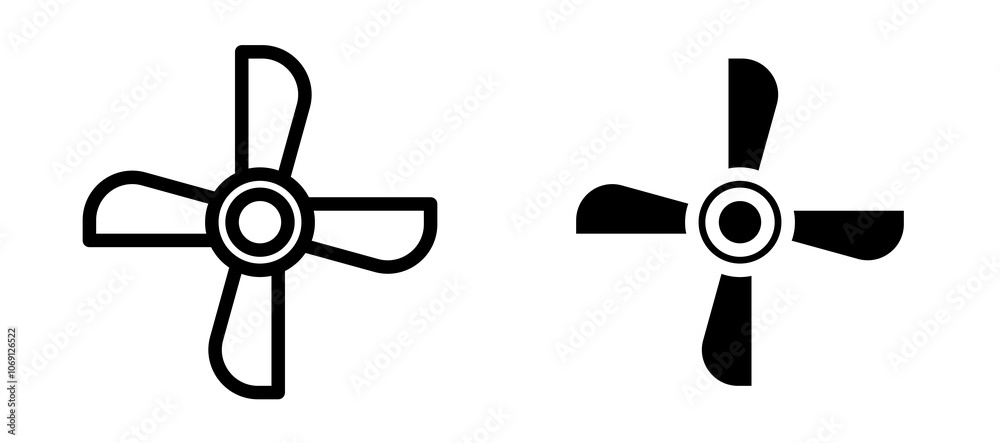 Boat screw icon symbol collection on white background. Boat screw icon symbol collection on white background.