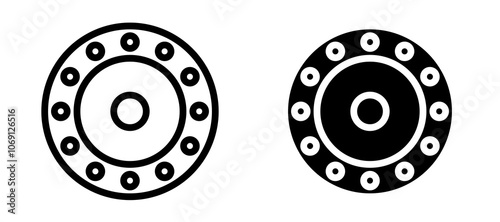 Car bearing icon symbol collection on white background.