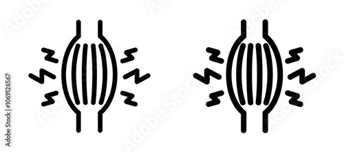 Myalgia icon symbol collection on white background.