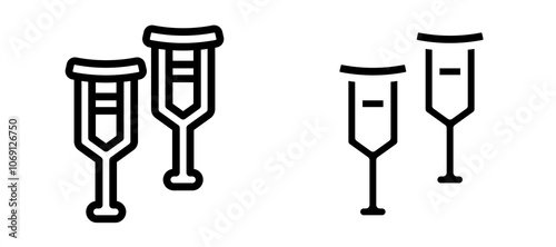 Crutch icon symbol collection on white background. photo