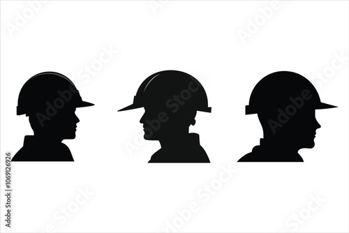 Engineer with Helmet Silhouette