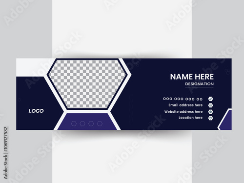 Email signature card template with digital profile design