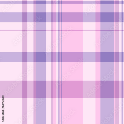 Checkered background vector tartan, scrapbook fabric seamless check. Contour plaid texture pattern textile in light and violet colors.