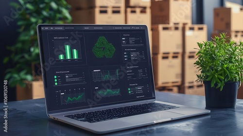 Manager using costcontrol dashboard to assess distribution expenses, logistics efficiency photo