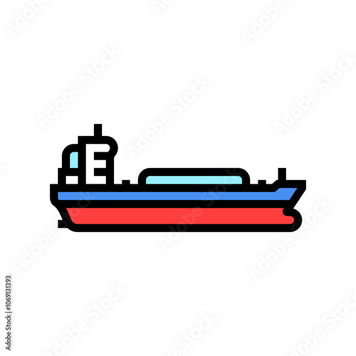 oil tanker ship color icon vector. oil tanker ship sign. isolated symbol illustration