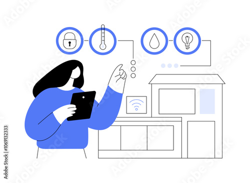 Smart home dashboard isolated cartoon vector illustrations.