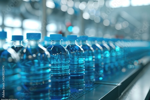 Recycling PET bottles for water and juice bottling factory.