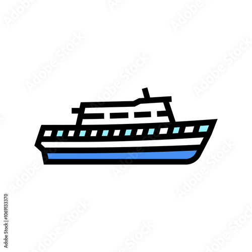 ferry ship color icon vector. ferry ship sign. isolated symbol illustration