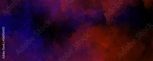 Abstract powder splatted background. Beautiful stylist modern black texture background with smoke. Abstract Watercolor red grunge background painting. Nebula and stars of night sky banner.	
