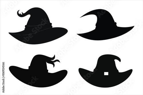 wizard hat silhouette on a White Background