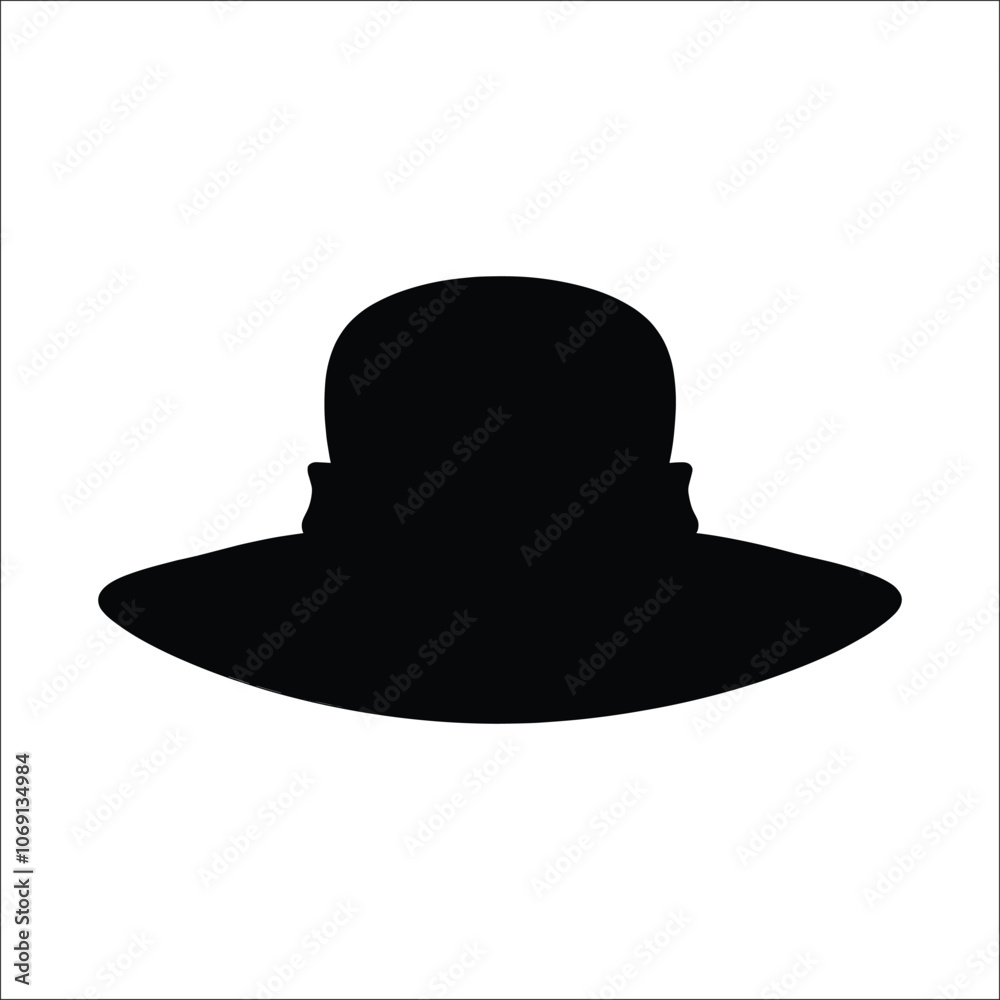 Fototapeta premium straw Hat silhouette, women hat silhouette
